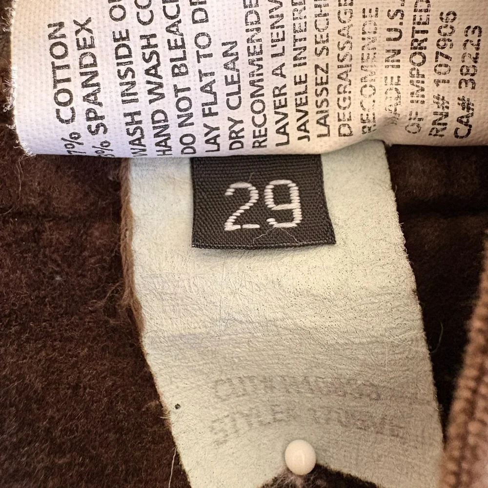 VTG Y2K Hudson Jeans Brown Velvet Low Rise Flare Pants Sz 29 - Picture 8 of 9